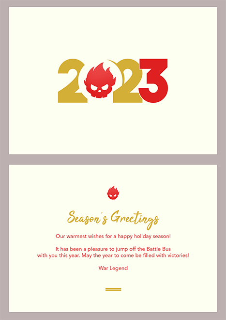 greeting card for 2023, War Legend