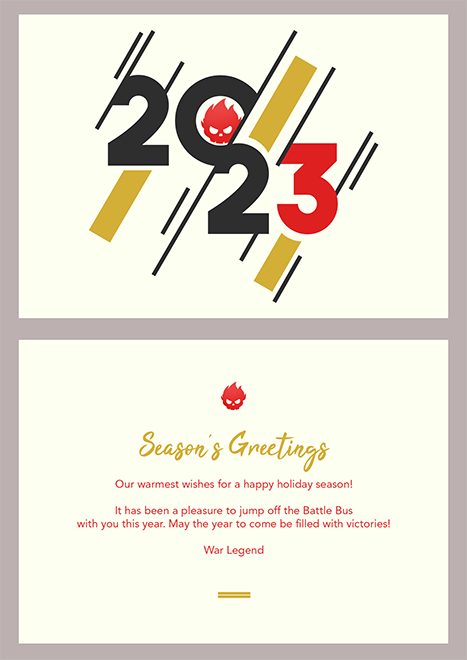 greeting card for 2023, War Legend