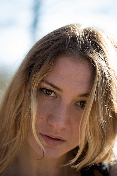 portrait of a woman, face close up