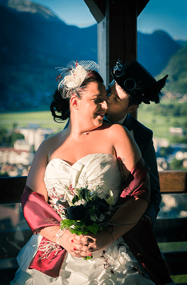 portrait of a couple on their wedding day